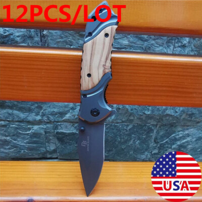 12X Stainless steel folding knife 7CR17MOV stainless steel blade outdoor tool