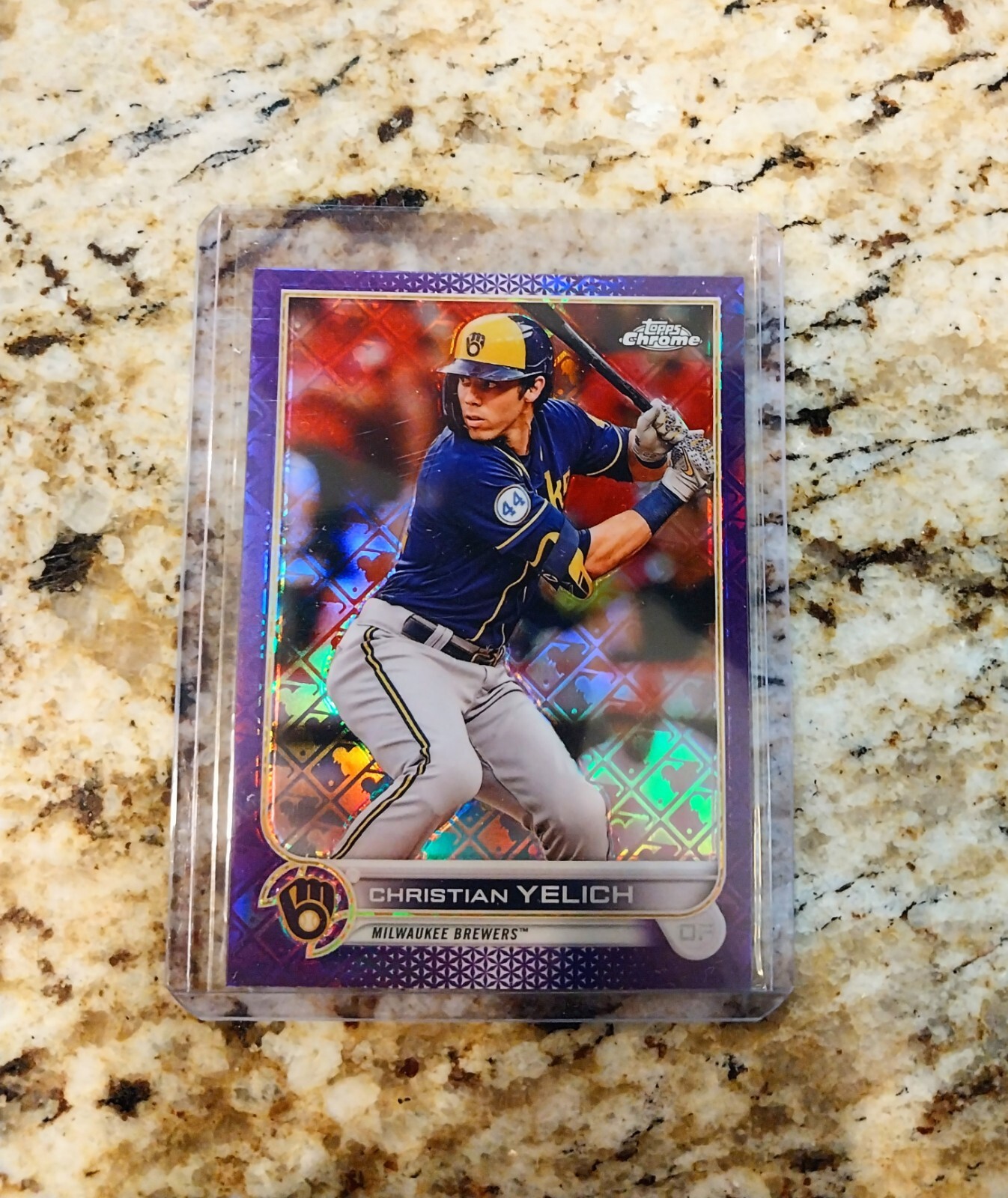 Christian Yelich 2022 Topps Chrome Logofractor #250 TRUE Purple Refractor /250