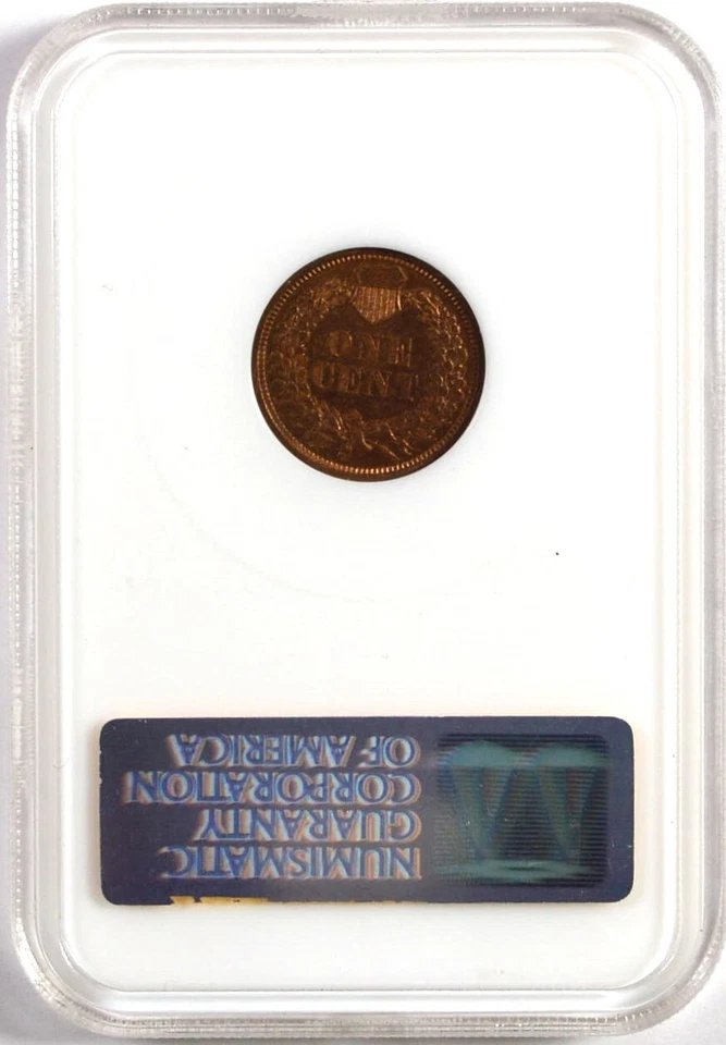 1870 BRONZE INDIAN HEAD CENT 1C NGC PF 64 RB CAC OLD FAT HOLDER - Image 2 of 2