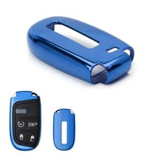 1pc Blue Soft Key Fob Cover Case For Chrysler 300/300C Smart Remote 3/4/5 Button