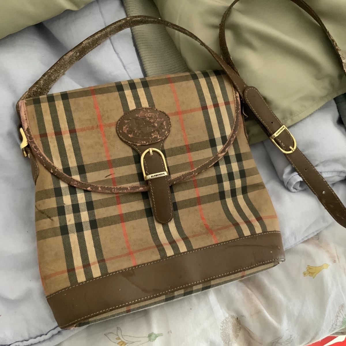 Authentic Vintage Burberry Check Nova Shoulder Bag - Rare