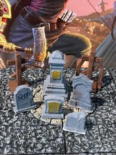 Graveyard Tombstones 7 pc set miniature Dungeons & Dragons D&D painted terrain