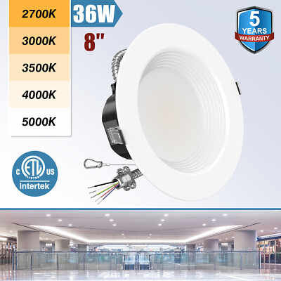 8 Inch LED Recessed Ceiling Light 36W Dimmable 2700K-5000K Commercial Downlight