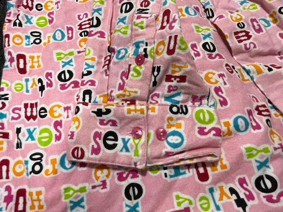 Новый! Женская пижама Joe Boxer розовая фланелевая рубашка на пуговицах 2XL - Изображение 4 из 4