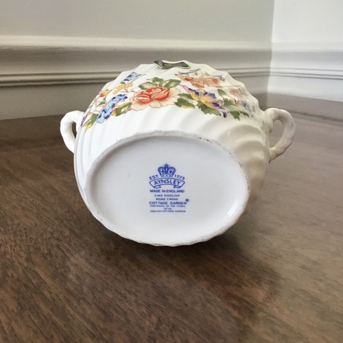 New Aynsley Cottage Garden Bone China-Sugar Bowl with Lid - Picture 6 of 7