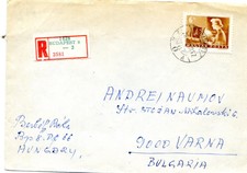 lettre recommandée de Budapest Hongrie 1978 pour Varna Bulgarie