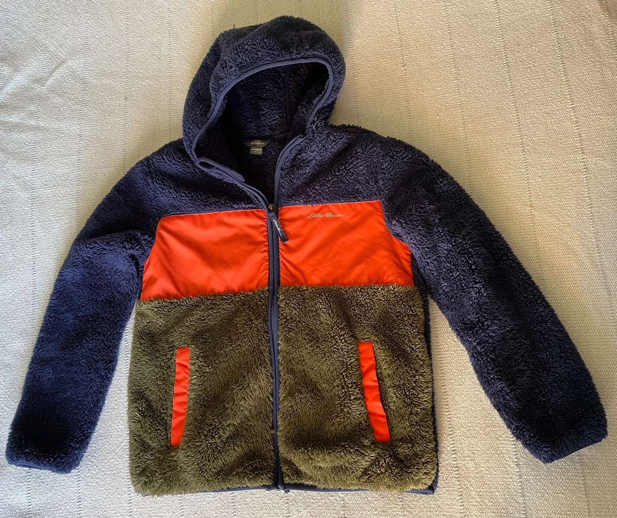 Eddie Bauer Boys Sz M 10 12 Hooded Fleece Jacket eBay