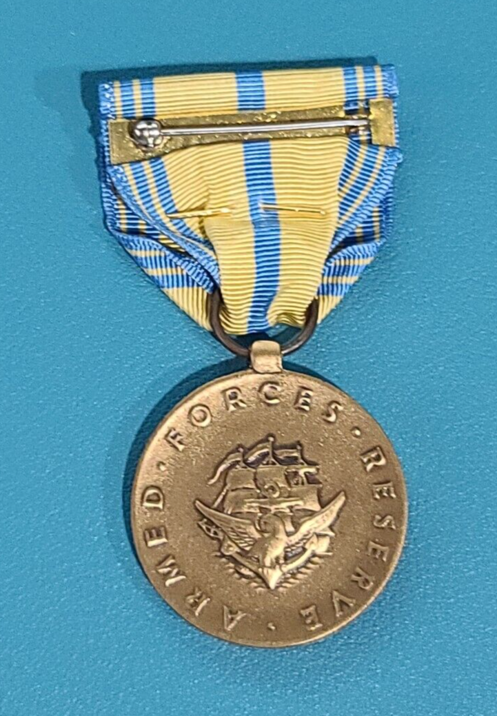 Navy Armed Forces Reserve MedalPin Back Gold Hourglass Device in
