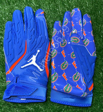 Jordan Florida Gators Team Issued Superbad 7.0 Football Gloves Blue Size XL New