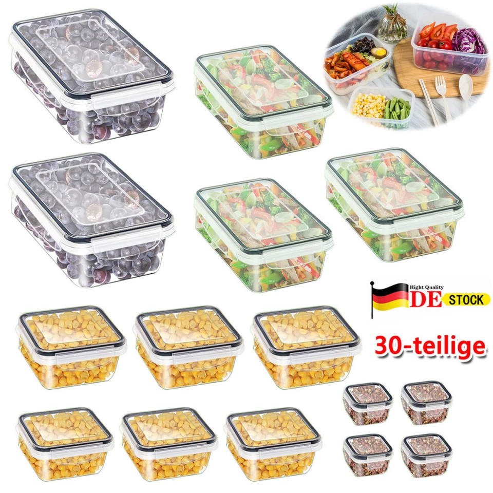 30x Frischhaltedosen Set Aufbewahrungsbox Vorratsdose Gefrier Behälter BPA-Frei - Bild 2 von 4