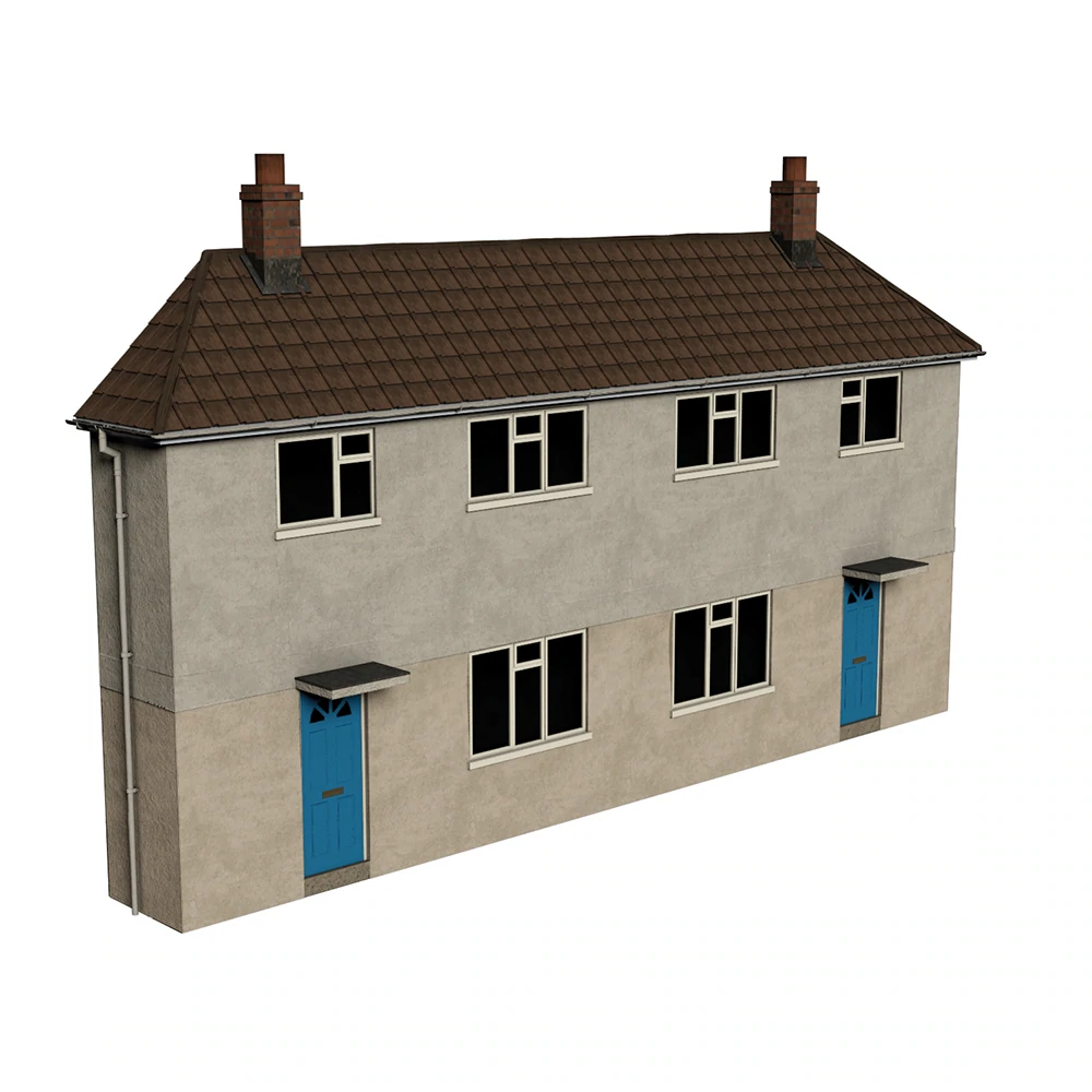 Bachmann 44-0202 OO Gauge Scenecraft Low Relief Municipal Concrete Houses