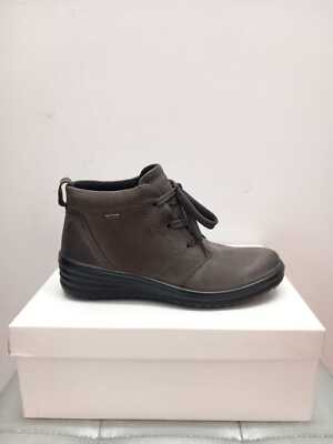 Leichte Stiefel Leder grau Futter Gore-Tex Keilabsatz 4 cm RABATT
