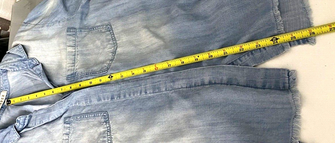 Harper Blue Chambray Button Down Long Sleeve Top … - image 9