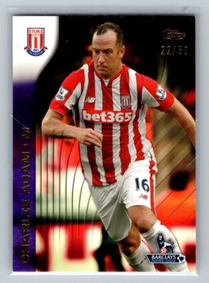2015-16 Topps Premier Gold Purple #102 Charlie Adam /50 Stoke City Soccer Card