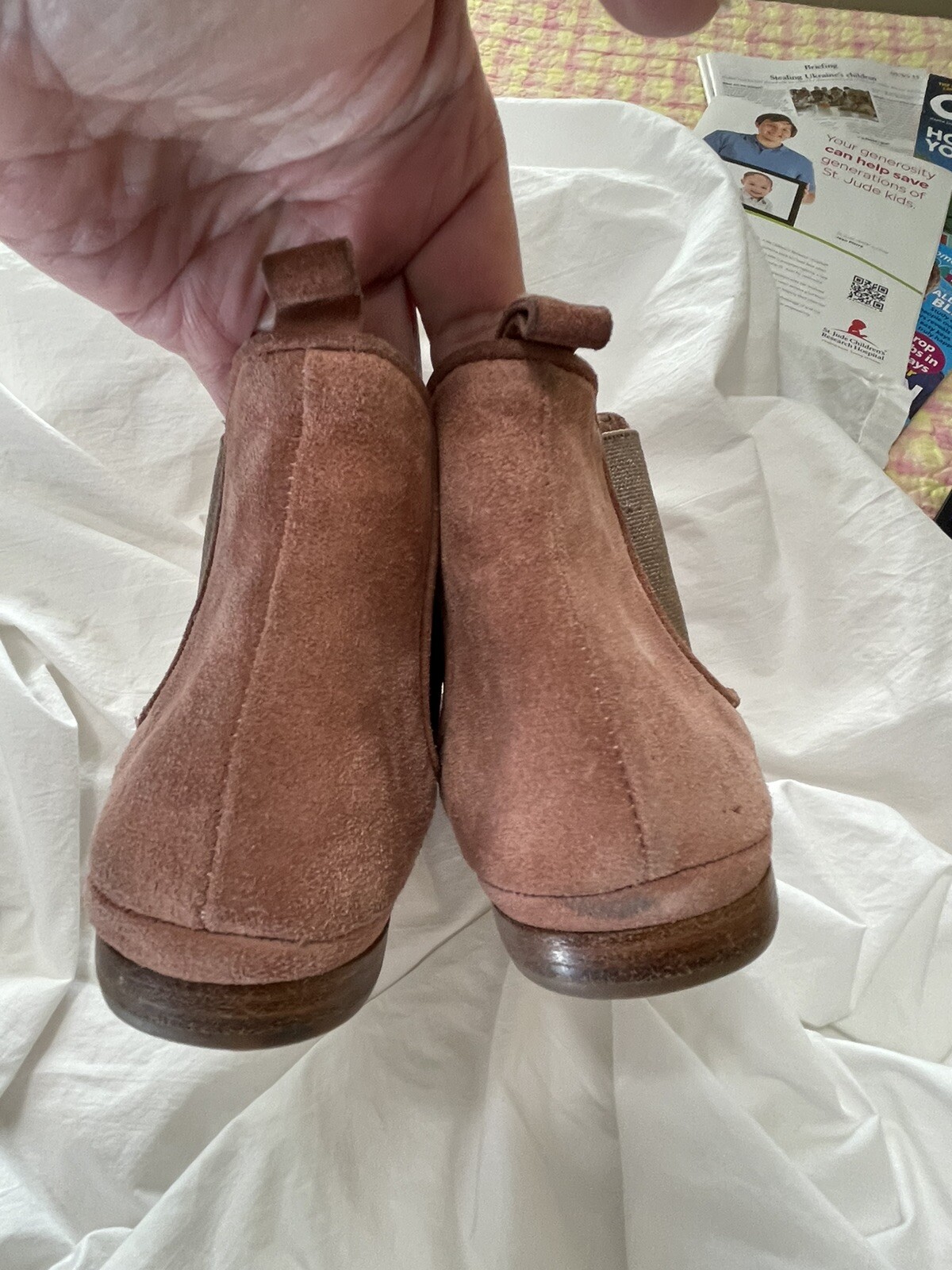 PANTOFOLA D’ORO Stivaletti Homers Artesian taglia 38 5 bronzo rosso marrone camoscio con lati elasticizzati