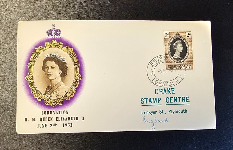 Bechuanaland 1953 Queen Elizabeth II Coronation Illustrated FDC Beautiful Cachet