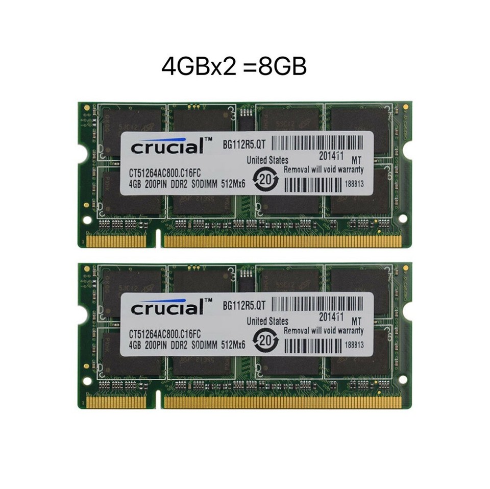 Pc Ram Lot Crucial DDR2 2GB 4GB 8GB 800MHz PC2-6400 SODIMM Notebook Laptop Memory ...
