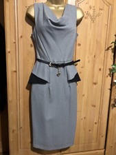 Dress size 10 yen London  Grey Midi Party Luxury Belt Bodycon