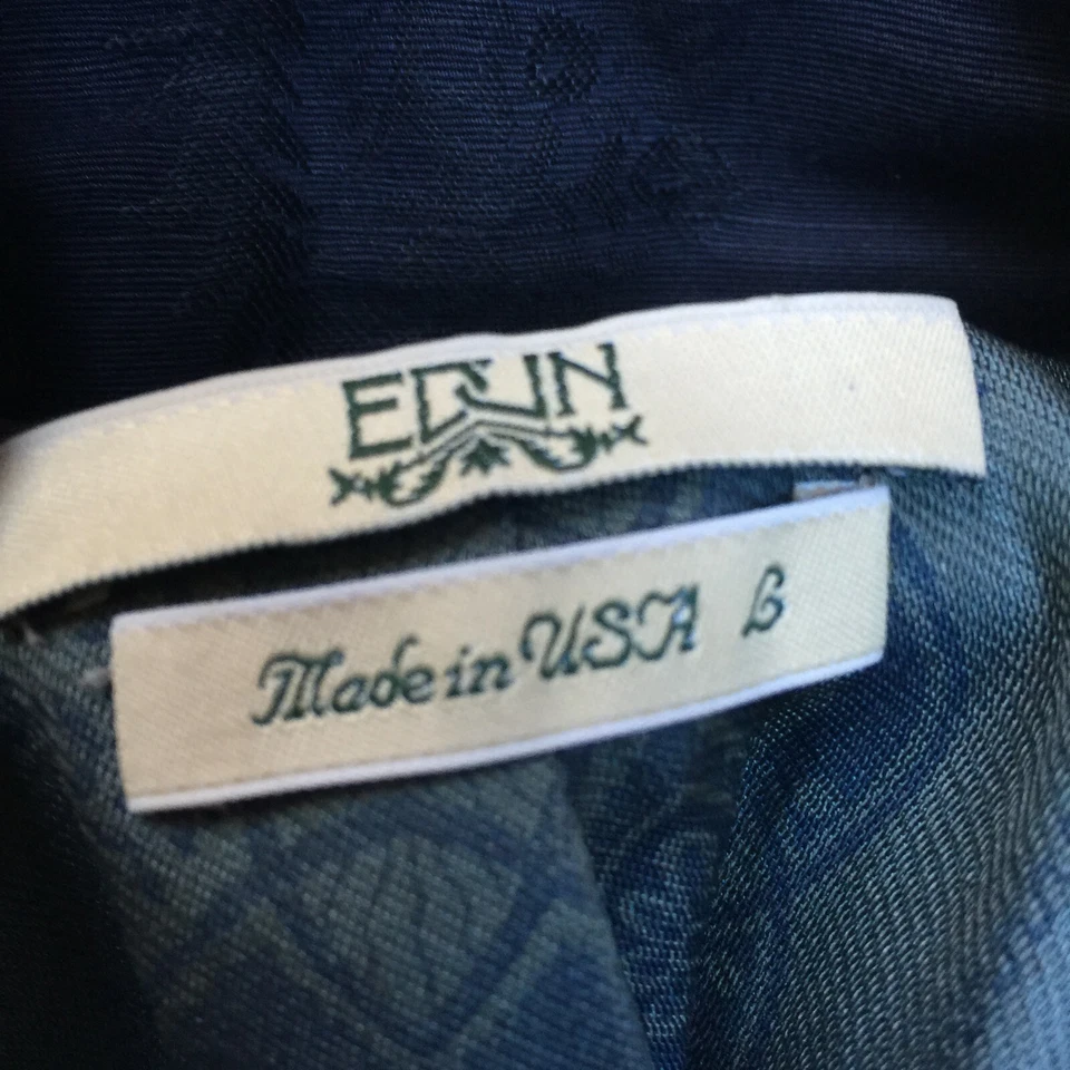 Chaqueta Blazer Edun Para Mujer Doble Pecho Recortada Grande Azul Mangas Largas EE. UU. Foto 3 de 4