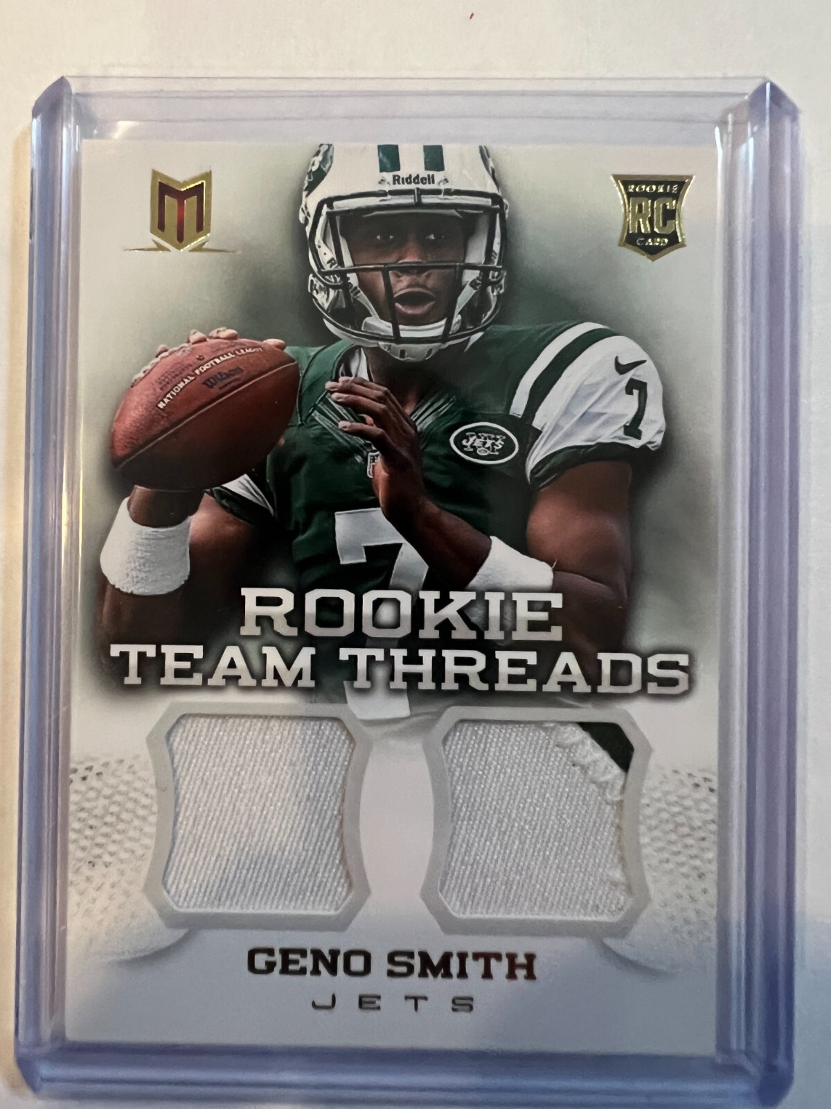 Geno Smith Panini Momentum Rookie Team Threads Dual Materials #7 Prime