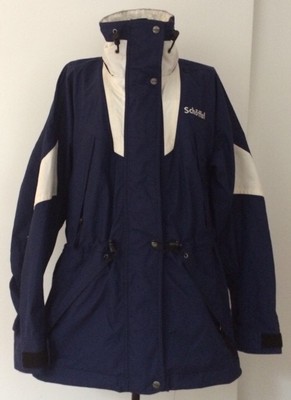Schoffell Navy Blue and White Rain Jacket w/ Mesh Lining Sz 8 EUC