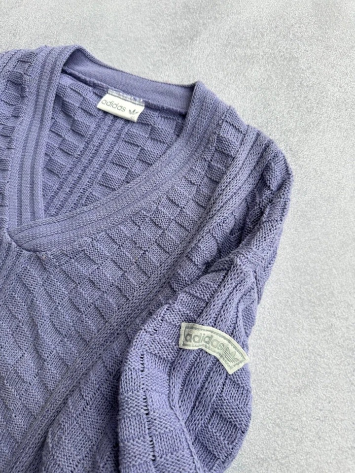 Vintage Adidas Woman Purple Knitted Sweater Sz M - Image 4 of 4