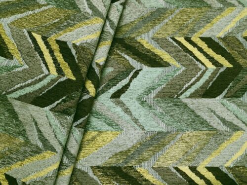 3" x 6" Fabric Samples - Woven Abstract Chevron - Chartreuse