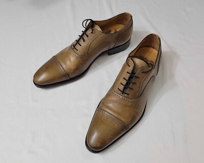 Harris Firenze Tan Brown Hand-made Leather Brogue Oxford Lace-up - 9US/42IT