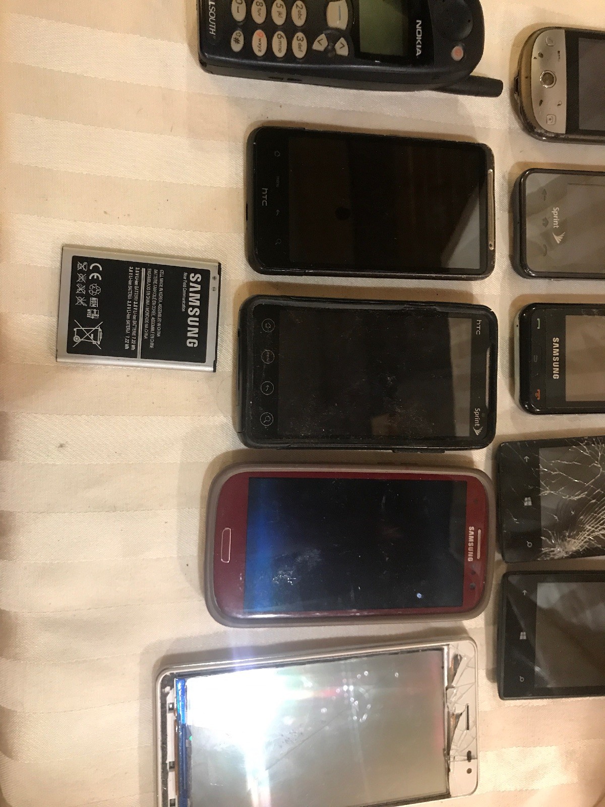 Untested Lot - 9 Asst. Android Smartphone Nokia 6120i Pantech Flip
