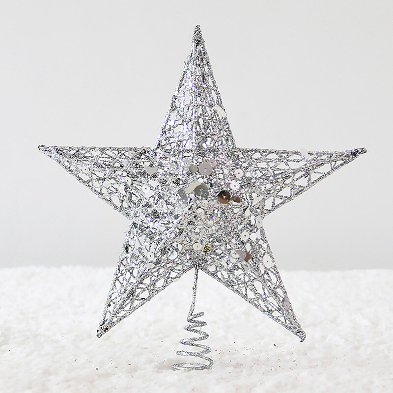 LED Glitter Christmas Tree Topper Sparkle Star With Lights Treetop Xmas