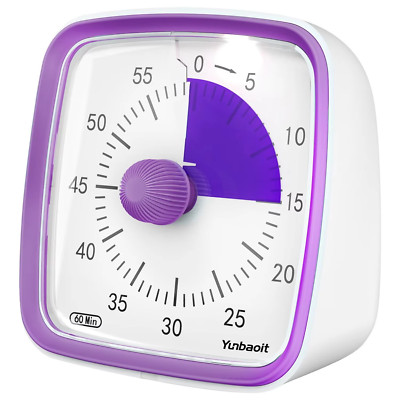 Yunbaoit Visueller Timer mit Nachtlicht, 60 Minuten Countdown Timer für Kinder
