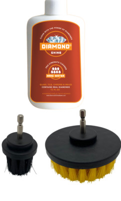 Diamond Shine Hard Water Cleaner 3 - Piece Combo Pack w/ Drill Brushes 