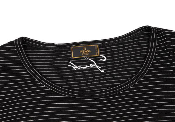 FENDI Rayon Stretch Stripe Long Sleeve T Shirt Size S-M(K