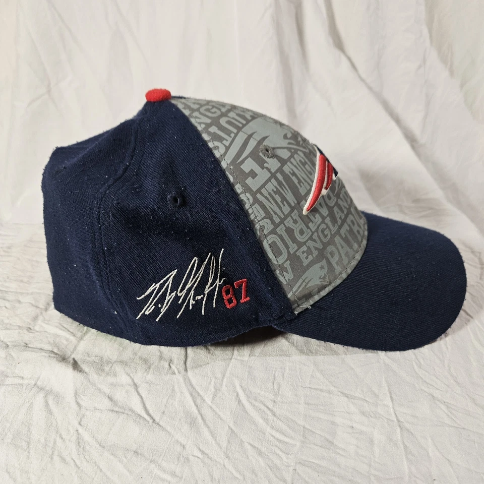 New England Patriots New Era NFL Trucker 39THIRTY Sombrero Flexible S/M Gronk 87 ¡Escrito! Foto 3 de 4