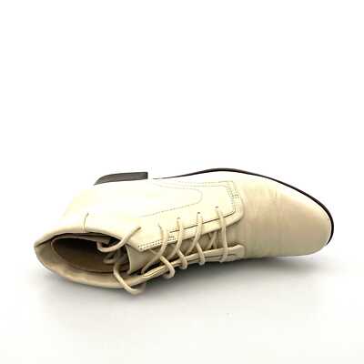 St. John's Bay Women's Size 6M Winter White Leather Lace Up Ankle Boots |  eBay