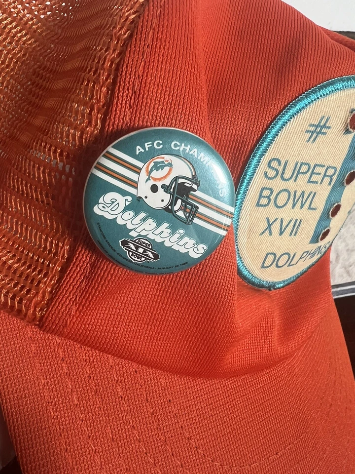 DE COLECCIÓN MIAMI DOLPHINS 🐬 Super Bowl XVII GORRA SNAPBACK OSFA AFC Champ Pin Foto 3 de 4