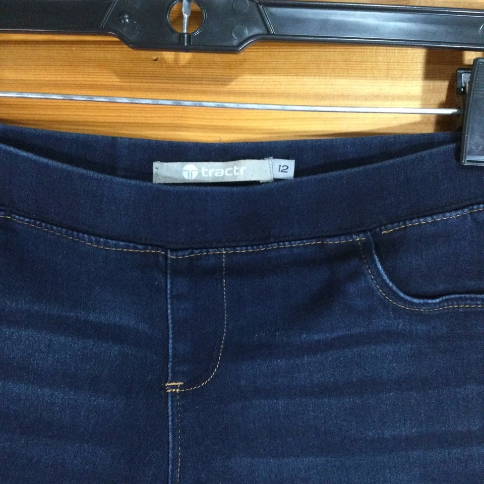 Pantalones de mezclilla Tractor elásticos azules talla 12 para niña Foto 2 de 4