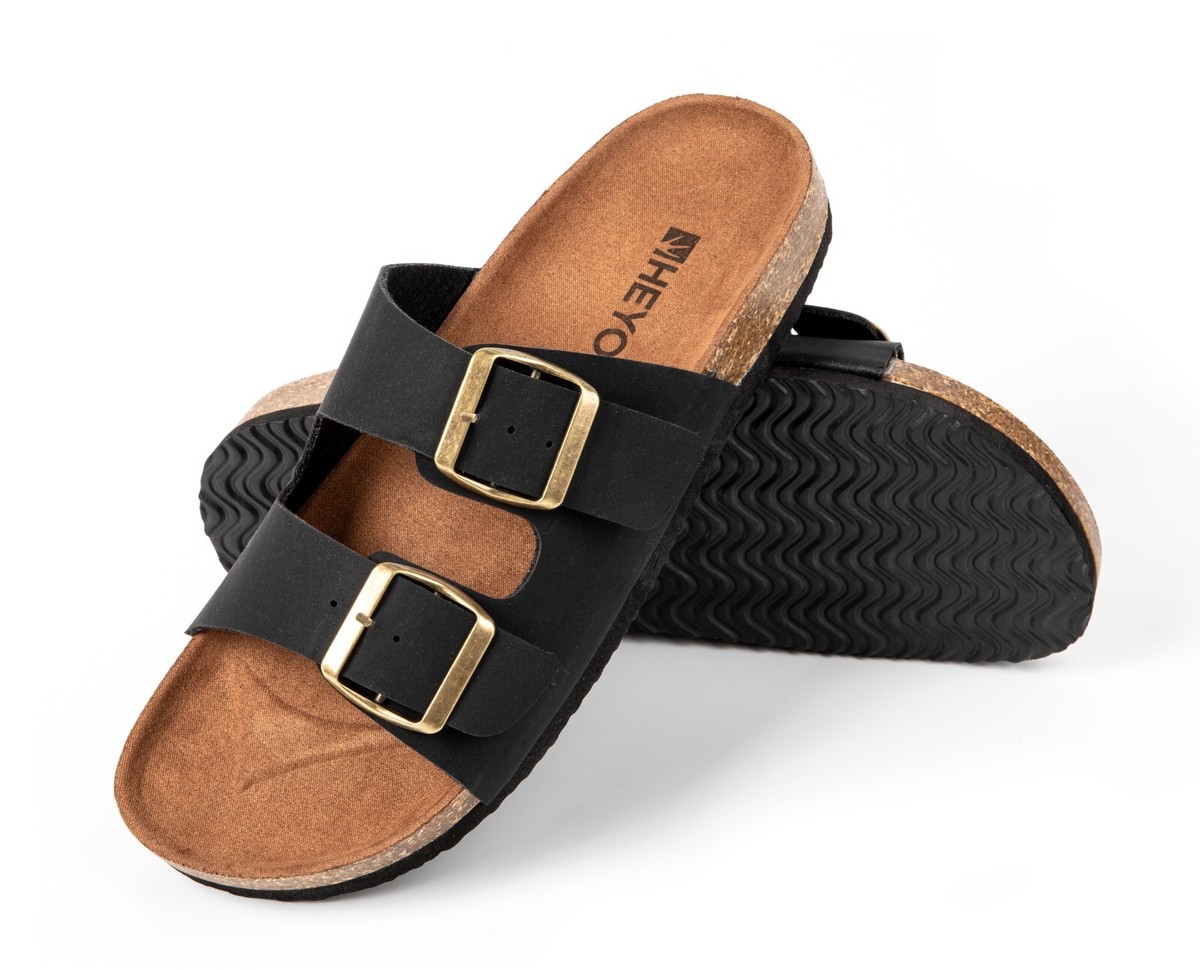 Pantoletten Herren Damen Kork Sandalen Bequeme Hausschuhe