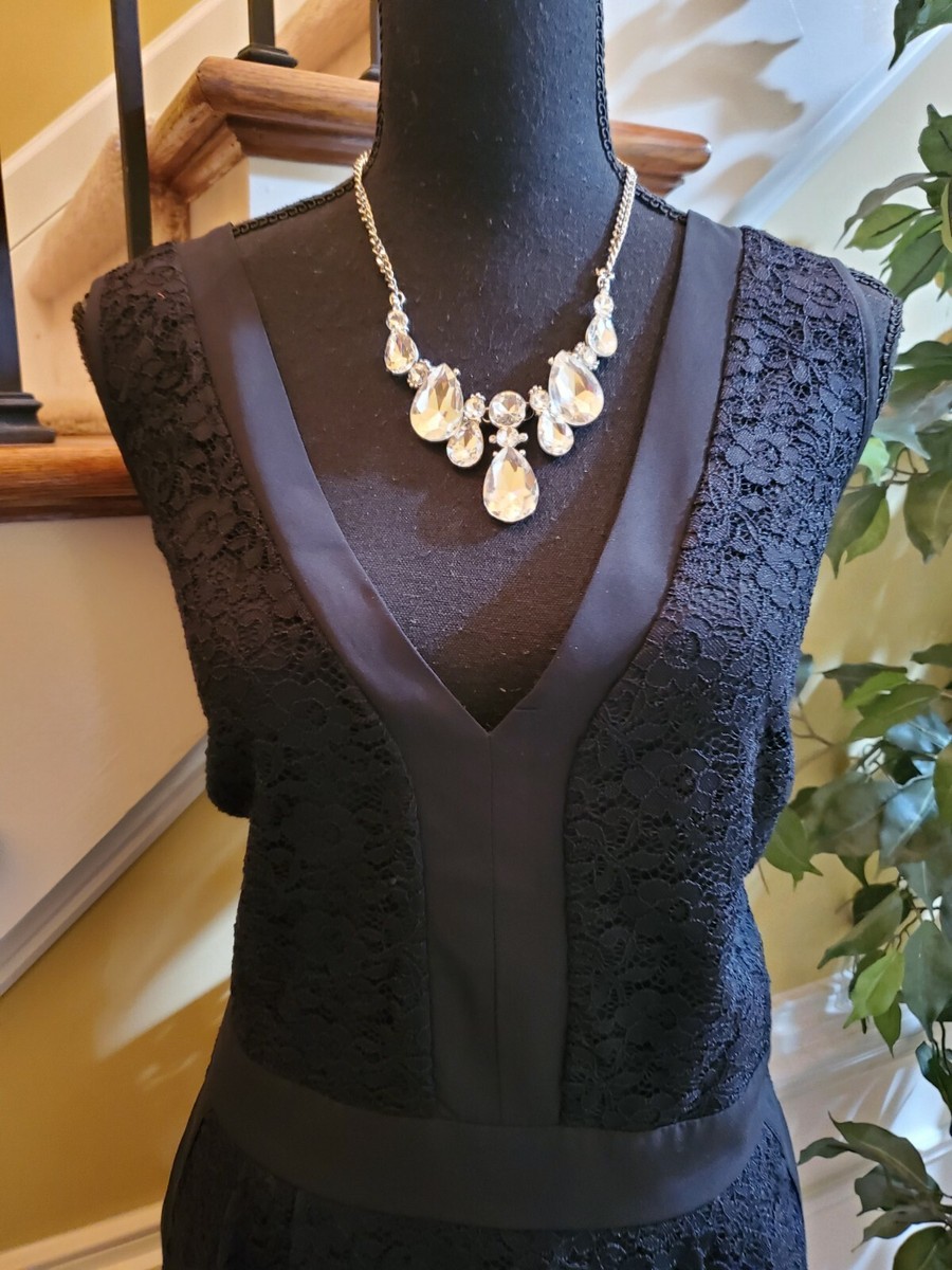 Love Squared Women's 2x Plus Size V Neck Lace Dress, Black, $59, NWT | eBay