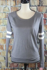 Jenni Intimates by Jennifer Moore Graphic Stripes Grey Sleep Shirt, Size XS ~ 35