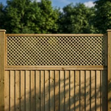 6ft x 2ft Elite Diamond Alderley Privacy Wooden Trellis Fence Topper