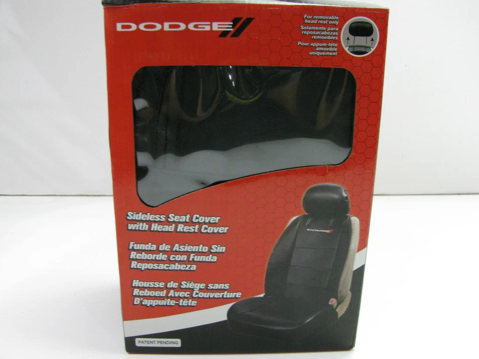 Sintetizador negro Plasticolor 008585R01. Funda de asiento delantera de cuero sin laterales para Dodge Foto 4 de 4