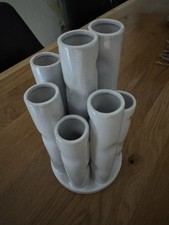 Dekorative Vase, Mehrfachvase, Ikebana, Keramik, Weiß