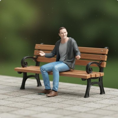 Bemalte Miniaturlandschaft Figur fein detailliert Miniaturfigur realistische
