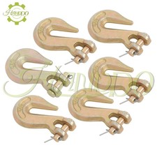 6PCS G70 3/8" Clevis Grab Hooks Wrecker Tow Chain Flatbed Truck Trailer Tie Down