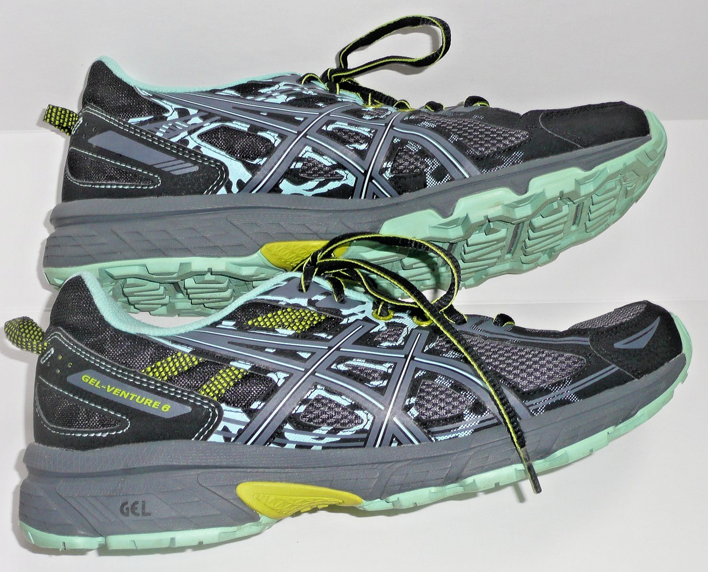ASICS GEL-Venture 6 Women's Size 9.5 Black Mint Athletic Running Shoes Sneakers image 6