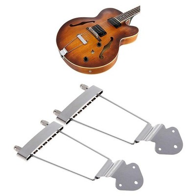 2x 6 String Guitar Tailpiece Bridge Für Archtop Guitar Replacement Chrome