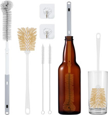 Bottle Brush Set   Adjustable Long Handle Up to 15.6   Narrow Bottle Cleaner, F