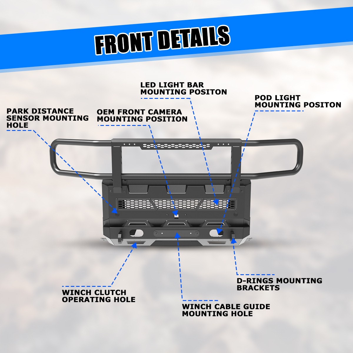 Offroad For 24-26 Toyota Land Cruiser LC250 Steel Modular Front