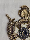 Masonic solid brass license plate topper DeMolay Knights Templar Crown Vintage — photo 2